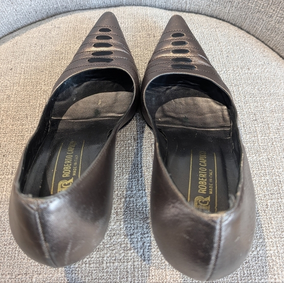 Silver Roberto Capucci Heels with Pointed Toe  Size 10B - Picture 7 of 9